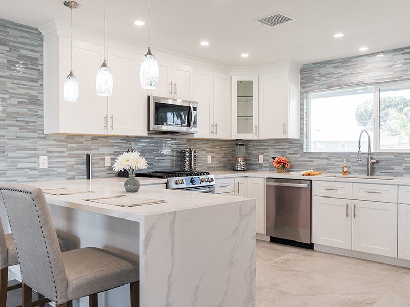 kitchen with a countertop and cabinet san diego ca