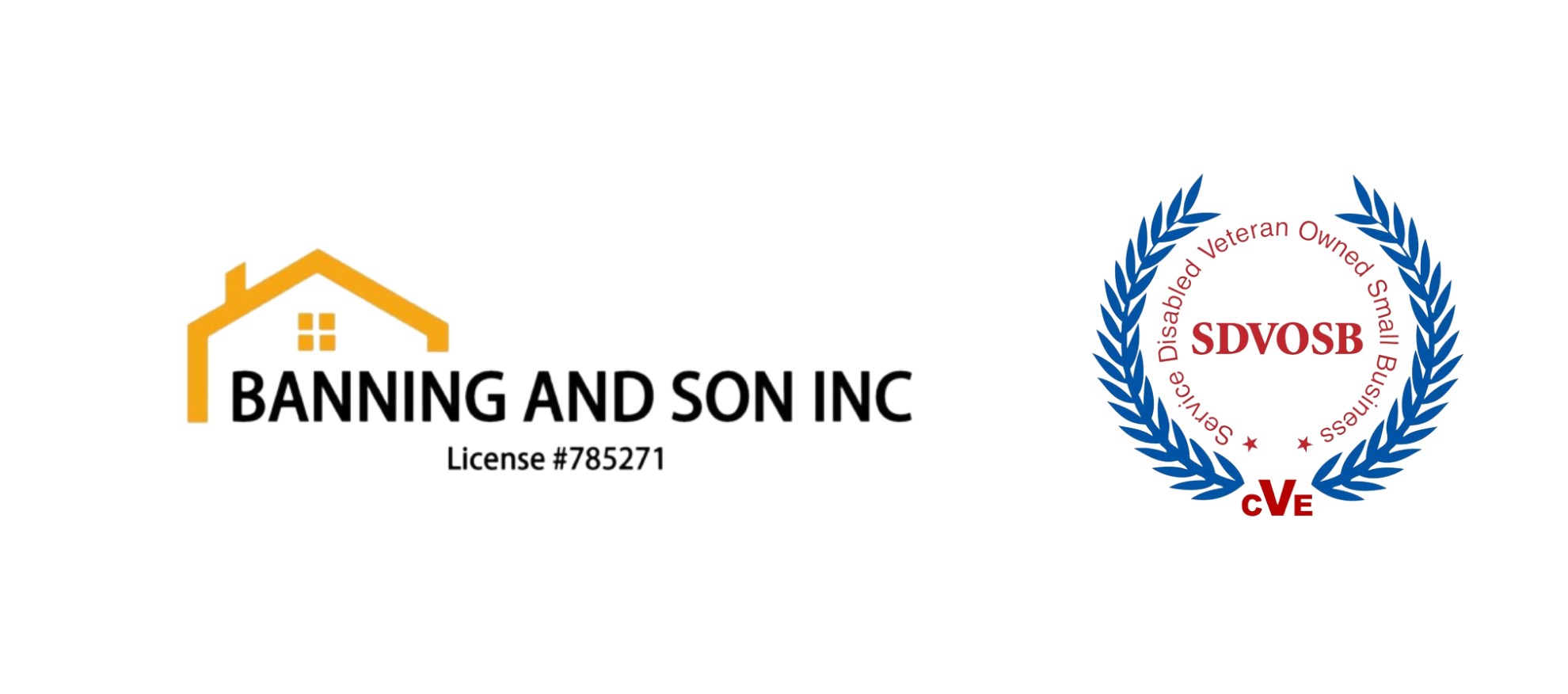 Banning and Son Logo with SDVOSB Logo.
